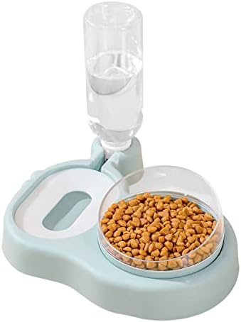 Double Dog Cat Bowls Water and Food Bowl Conjunto, 15 ° Tiles de gato levantados com dispensador