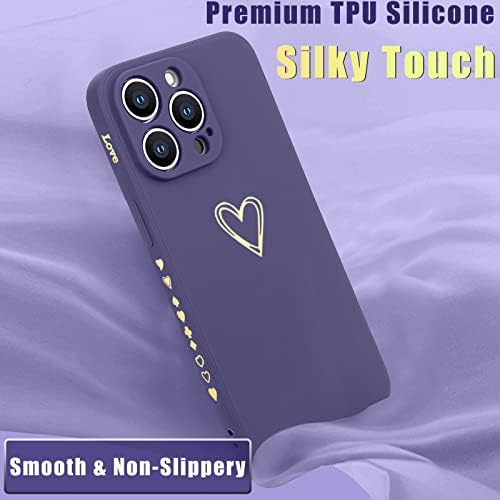 TeaGeo Compatível com iPhone 14 Pro Max Case 6,7 polegadas para mulheres meninas, coração de luxo