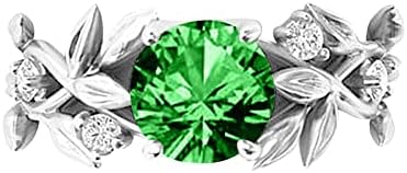 2023 Novos anéis de casamento de diamante videira transparente feminina floral folhas de prata