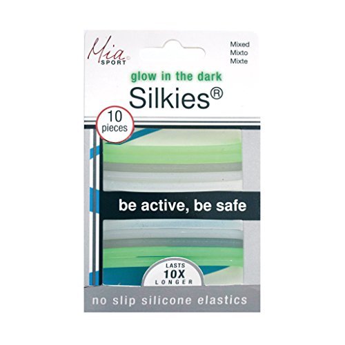 MIA Silkies Elastics de silicone que brilham no escuro, sejam ativos, seja seguro, translúcido cinza,