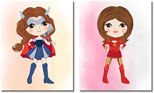 Impressões de arte de parede para meninas de super -heróis