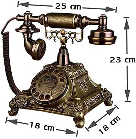Liuzh gire o telefone fixo do Vintage Revolve Telefones Antigos Telefone Líquido para Office Home