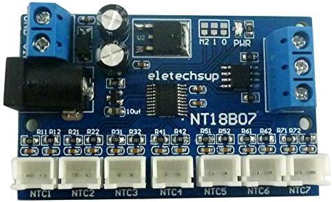 7 canal RS485 Medição do sensor de temperatura NTC Modbus RTU REGORDER PAPLEMESS PLC NT18B07