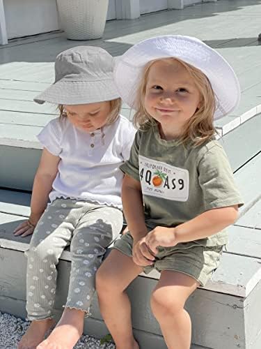 Chapéu de balde de bebê e óculos de sol, chapéu de sol Protection UV com largura Brim, Capéu de praia