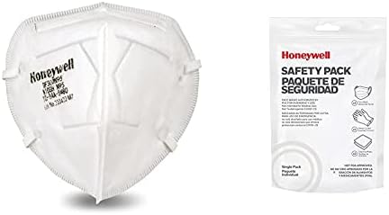 Honeywell DF300 N95 Respirador descartável- caixa de 50 anos, branca com pacote de segurança de PPE de itens simples