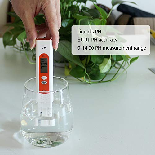 Medidor de pH digital Ketotek, medidor de pH com ATC, medidor de teste de pH da água com faixa de