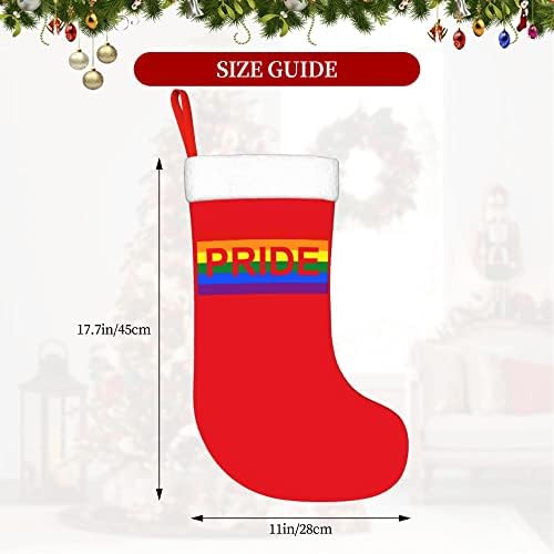 Qg zzx meias de natal com branco super macio punho de pelúcia lgbt orgulho gay natal meias decorações
