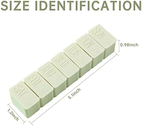 Organizadores de 5 comprimidos de embalagem, caixa de comprimidos de 7 dias com 7 compartimentos, braille,