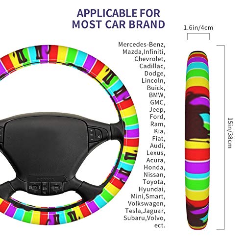 Rainbow Elephant Luxury Leather Caring Wheel Tampa com Design Anti-Slip 3D Honeycomb Hole, Universal