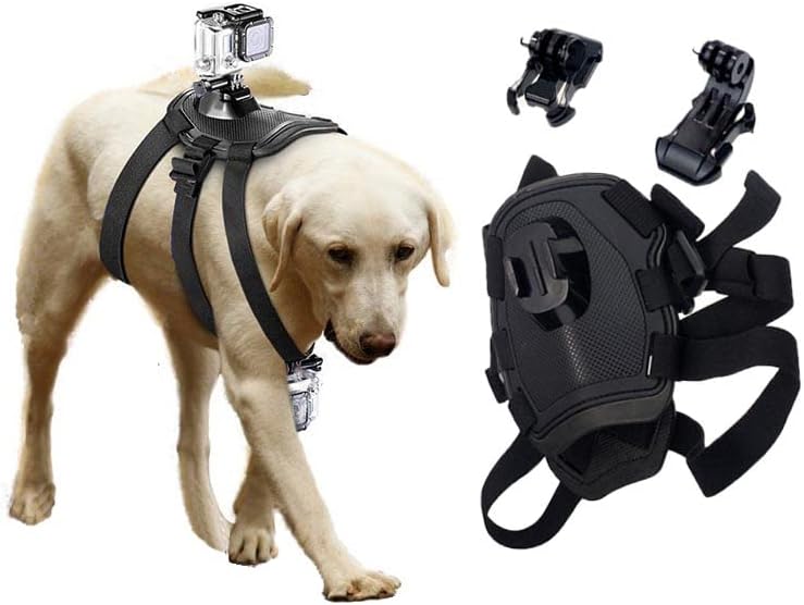 Shanshuiart Dog Harness GoPro, Montagem macia e ajustável do chicote de cães GoPro para cães grandes, médios e