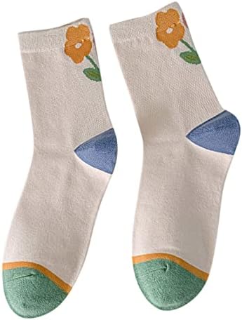 Dhenli feminino imprimindo meias de renda outono e inverno fofas de bolha algodão alto meias