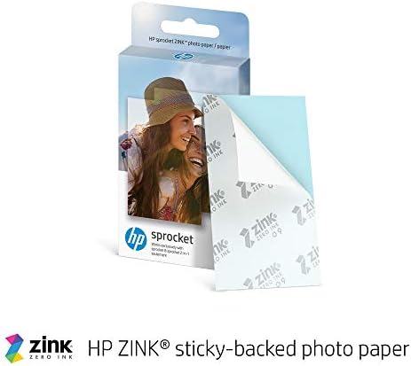 HP Sprocking Portable Photo Printer 2nd Edition & Sprocket Photo Papel, Recursado 20 folhas de 20
