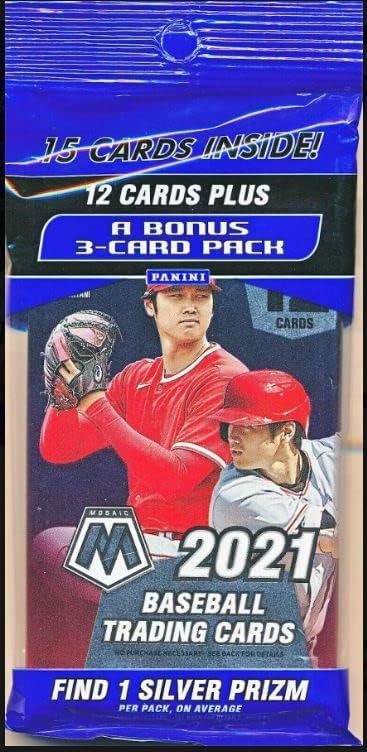 2021 Panini Mosaic Baseball Card Pack 15 Cards W/ 1 Silver Prizm por pacote - e cartão de RH da novidade personalizado