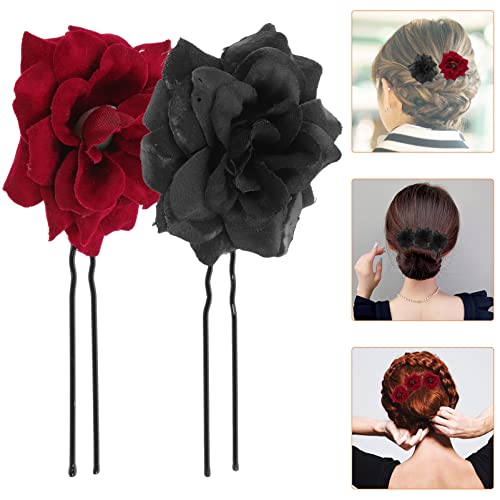ABAODAM ACESSÓRIOS DE CABELO MULHORES 6pcs Rose Flower Hair Women Rose Flower Hair Acessórios U Em forma