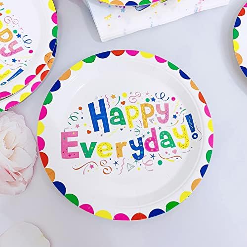 20 contagem colorida feliz cotidiano, placas descartáveis ​​em papel usadas para festa de chá de bebê,