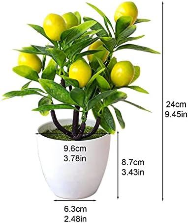 Lsfyyds 9,45 polegadas Mini plantas artificiais em vasos, 1 PCS BONSAI ARTIFICIAL TRAMA DE FRUCHA BONSAI