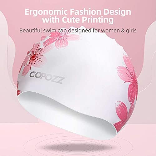 Baice de natação de silicone da COPOZZ para mulheres, protegendo cabelos e orelhas, adequados