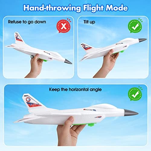 Brinquedos de lançador de avião de vrztlai, 13,3 F -16 Glider Catapult Plane Toy para meninos crianças, 2 maneiras