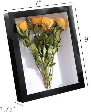 Moldura de imagem de caixa de sombra, moldura para flores secas, moldura de exibição oca de 1,2