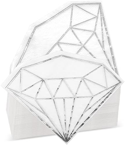 80 pack de diamante papel guardanapos de festa de noiva guardanapos folhas de abrasas de prata guardanapo