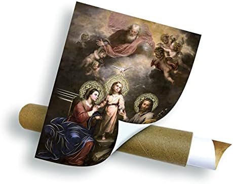 Holy Family Gold Foil - Arte da parede religiosa impressão laminada Poster de papel de decoração de decoração artteneza