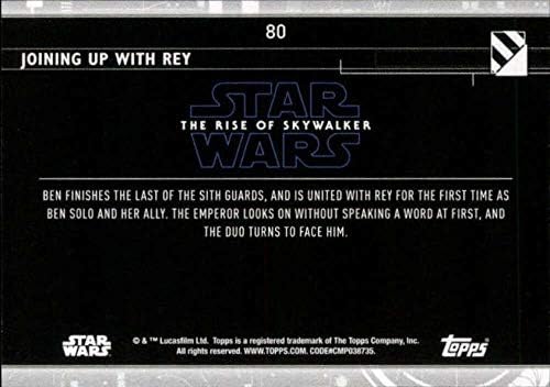 2020 Topps Star Wars The Rise of Skywalker Série 2 Purple 80 Juntando -se com Rey, Kylo Ren Trading Card