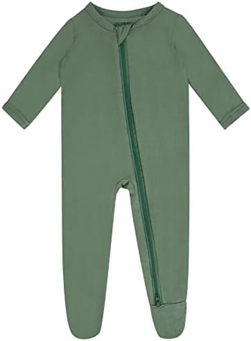 Pijamas com pé de bambu com punhos de luva, macacão de manga comprida de 0 a 12 meses