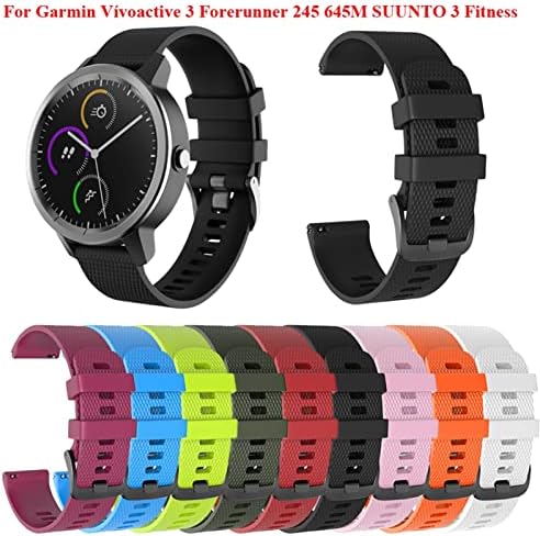 Kangdd Silicone Substacement Watch Strap for Garmin Vivoactive 3 Smart Wrist para Garmin Forerunner 245