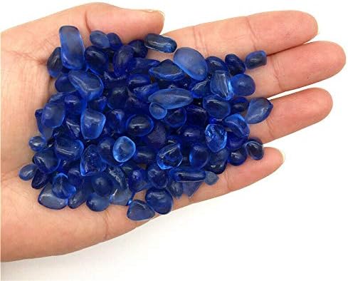 Heeqing ae216 50g 7-10mm azul de cascalho azul colorido de cristal buda aquário pedras de decoração