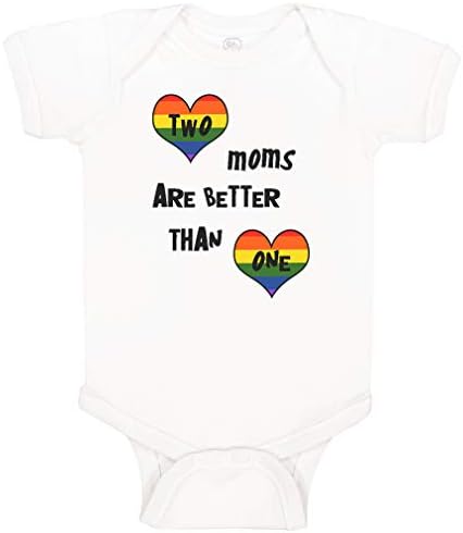Duas mães são melhores do que uma roupa de bebê gay de uma peça de um pedaço de recém -nascido branco