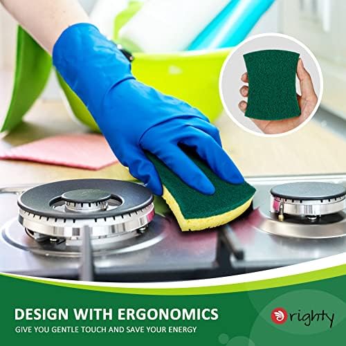 Orighty Heavy Duty Cellulose Scrub esponja cozinha, lavagem e limpeza poderosas, adequadas para