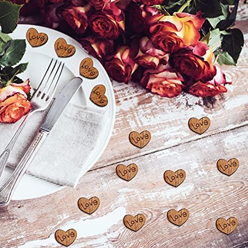 Yerliker Wooden Love Heart Dia dos Namorados Corações dos namorados Centerpieces Rustic Pieces Decoração de mesa
