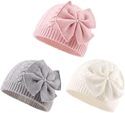 Chapéu de bebê de malha quente de inverno para meninas algodão ladeado infantil garotas de garotas