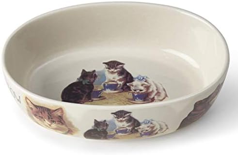 Petrageous 17006 Pet Derby Sites de lavar louça Seguro de gato oval tigela gato de 6,5 polegadas