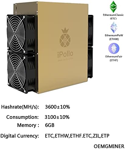 NOVO IPOLLO V1 Ethereum Classic Miner ETHW ETF 3600MH/S 3100W 6G BULIT-In PSU Pronto Stock