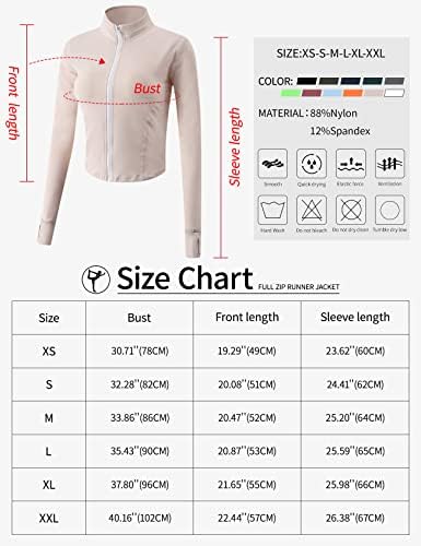 Gihuo Full's Athletic Full Zip Lightweight Jacket com orifícios de polegar