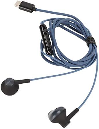 Fones de ouvido com fio do tipo C PSSOPP, plugue de controle de volume e reprodução do subwoofer de redução