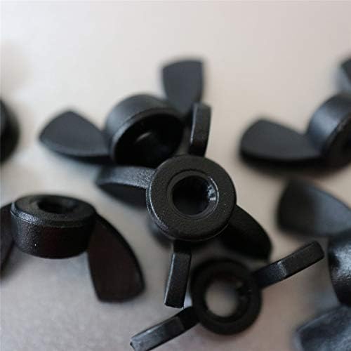 Pacote de 20 Butterfly M4 de plástico preto, porcas-acrílicas parafusos de plástico acrílico, 5/32