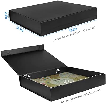 12x12 Caixa de armazenamento de scrapbook para scrapbooks, papéis e suprimentos, livre de odor, preto