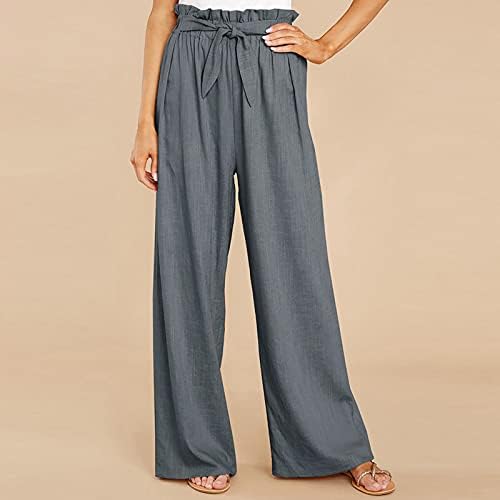 Calças casuais para mulheres soltas calças lisadas de ioga de ioga de ioga calças de verão para mulheres