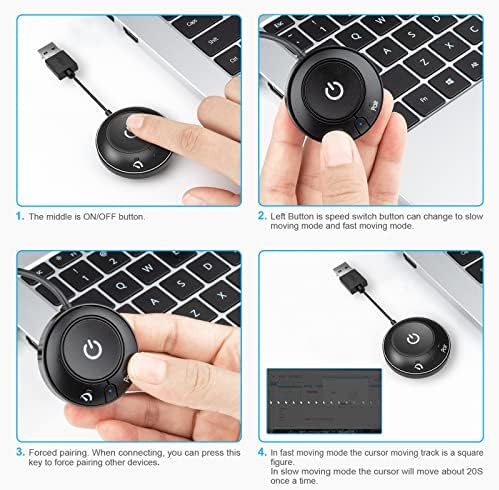 Rii Mouse Jiggler, Jiggler Bluetooth Mouse com o simulador de Mover Oxh/Off Switch Mouse, conectado por Bluetooth