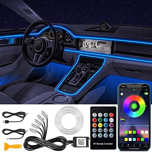 Luzes de carro interiores, luzes de tira LED de carro USB Samgchi, kit de iluminação ambiental de carro