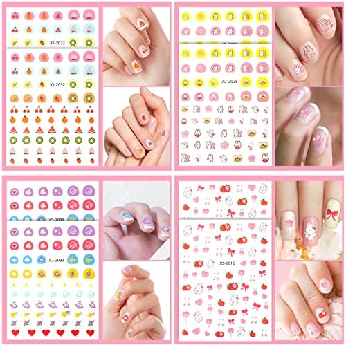 12 folhas 3D Auto-adesivo Diy Nail Art Stickers, adesivos de unhas para mulheres e meninas, adesivos de unhas