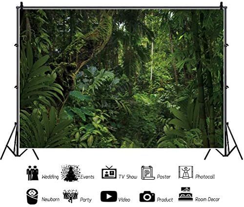 Dorcev 12x8ft Jungle Forest Photography Cenário para o ar livre Camping tema Party Background Spring