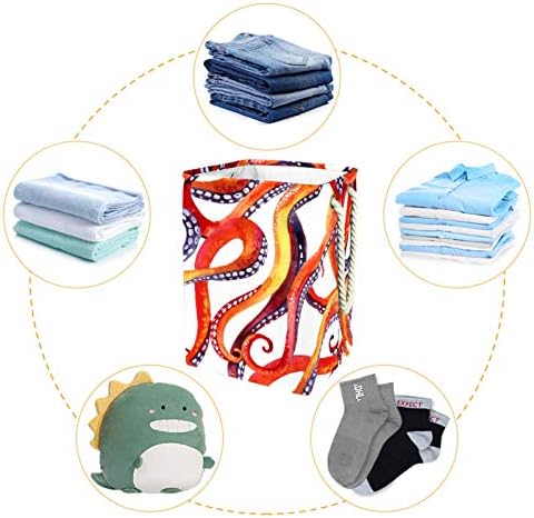 Ndkmehfoj Octopus lavanderia cestas de cestas à prova d'água Classificador de roupas sujas dobrável Manunha macia