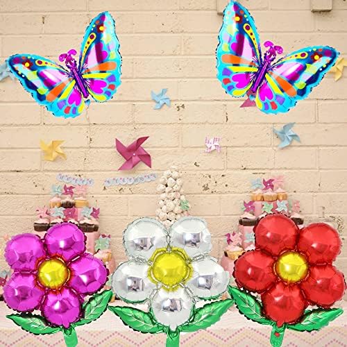 Decorações de festas de aniversário para meninas de balões de flores de borboleta para meninas,