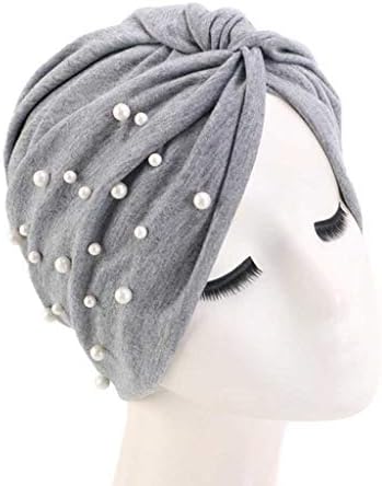 Lysldh Mulheres Capas de cabelo Pérola Pearl Beading Hat Sleep Sleep Night Wrap Twist Twist Cap Hijab
