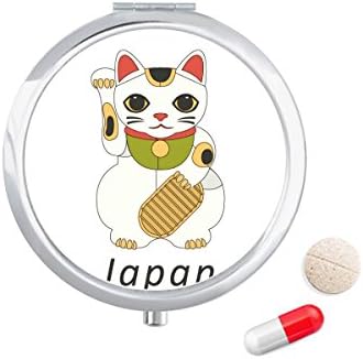 Cultura japonesa local Lucky Cat Pill Caso Pocket Medicine Storage Recipler Dispenser