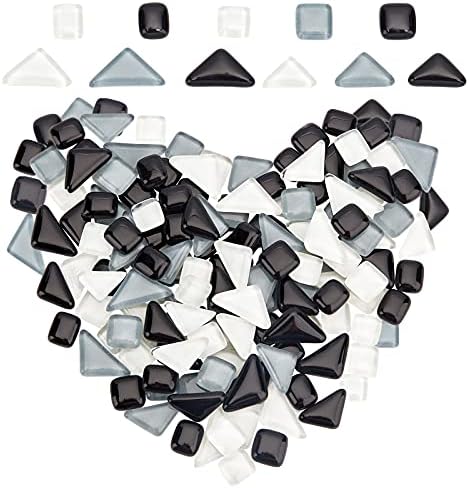 Gorgecraft 120pcs mosaico de cristal quadrado e triângulo mosaico de vidro glitter ladrilhas de