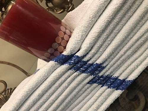 60 Terry Pano Jumbo Blue Stripe Limpeza Towels Shop Bar Rags 16x19 por Omni Linens